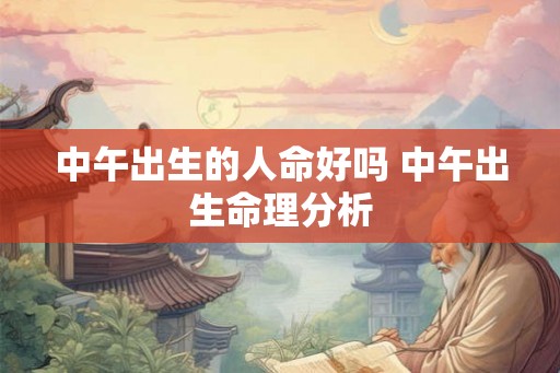 中午出生的人命好吗 中午出生命理分析
