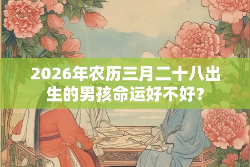 2026年农历三月二十八出生的男孩命运好不好？