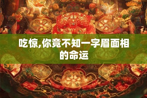 吃惊,你竟不知一字眉面相的命运