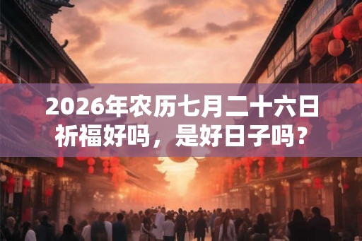 2026年农历七月二十六日祈福好吗，是好日子吗？