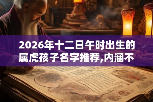 2026年十二日午时出生的属虎孩子名字推荐,内涵不俗 2026年十二日午时出生的属虎孩子名字推荐,内涵不俗