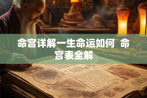 命宫详解一生命运如何  命宫表全解