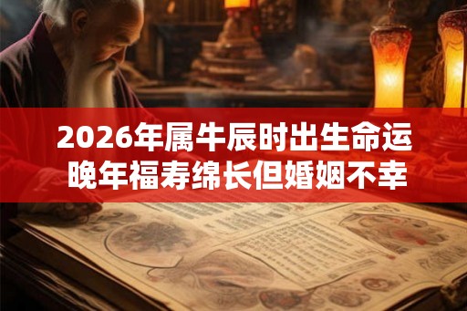 2026年属牛辰时出生命运 晚年福寿绵长但婚姻不幸