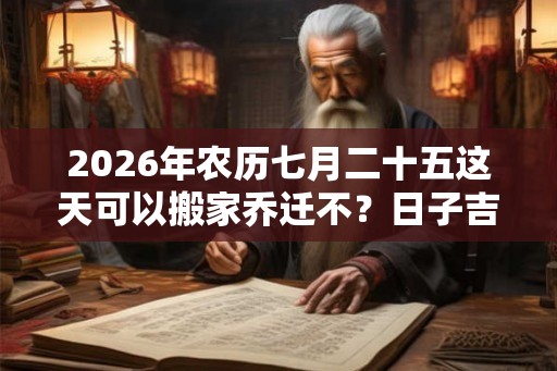 2026年农历七月二十五这天可以搬家乔迁不?日子吉利吗 2026年农历七月二十五这天可以搬家乔迁不?日子吉利吗