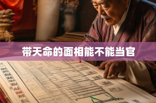 带天命的面相能不能当官 带天命的面相能不能当官