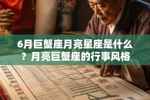 6月巨蟹座月亮星座是什么？月亮巨蟹座的行事风格