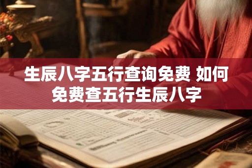生辰八字五行查询免费 如何免费查五行生辰八字 生辰八字五行查询免费 如何免费查五行生辰八字