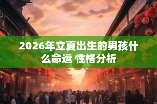 2026年立夏出生的男孩什么命运 性格分析