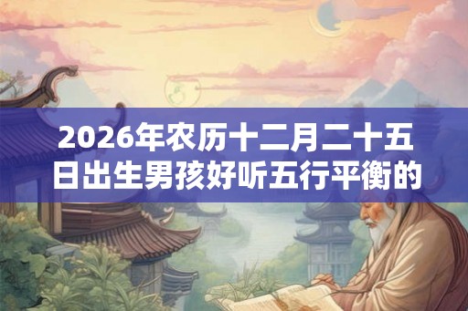 2026年农历十二月二十五日出生男孩好听五行平衡的名字