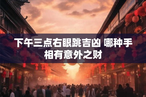 下午三点右眼跳吉凶 哪种手相有意外之财 下午三点右眼跳吉凶 哪种手相有意外之财