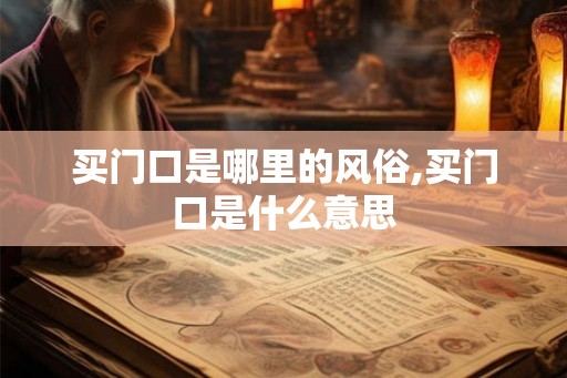 买门口是哪里的风俗,买门口是什么意思