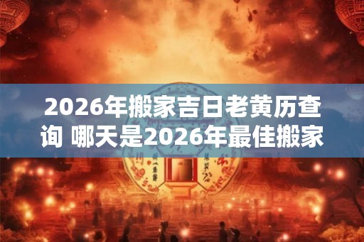 2026年搬家吉日老黄历查询 哪天是2026年最佳搬家吉日 2026年搬家吉日老黄历查询 哪天是2026年最佳搬家吉日