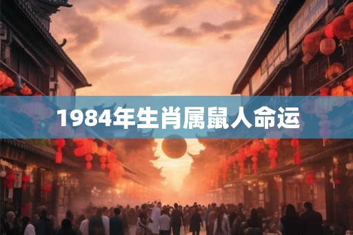 1984年生肖属鼠人命运