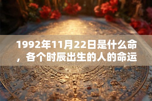 1992年11月22日是什么命，各个时辰出生的人的命运