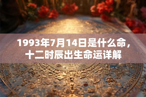 1993年7月14日是什么命，十二时辰出生命运详解