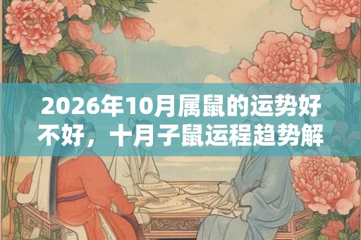 2026年10月属鼠的运势好不好，十月子鼠运程趋势解说