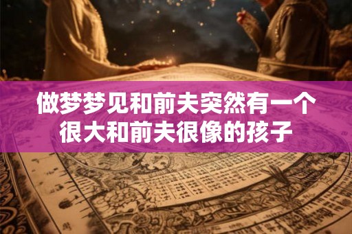 做梦梦见和前夫突然有一个很大和前夫很像的孩子