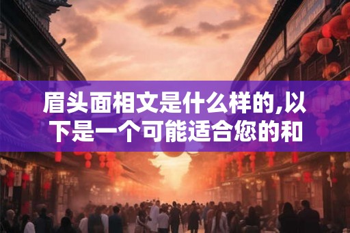 眉头面相文是什么样的,以下是一个可能适合您的和