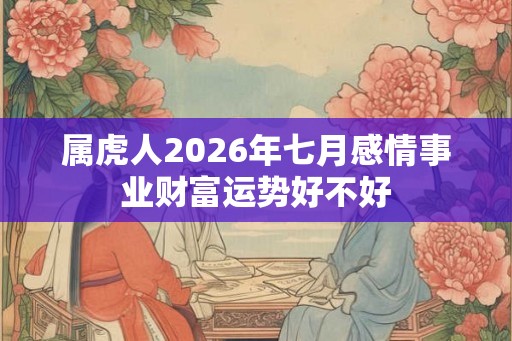 属虎人2026年七月感情事业财富运势好不好 属虎人2026年七月感情事业财富运势好不好