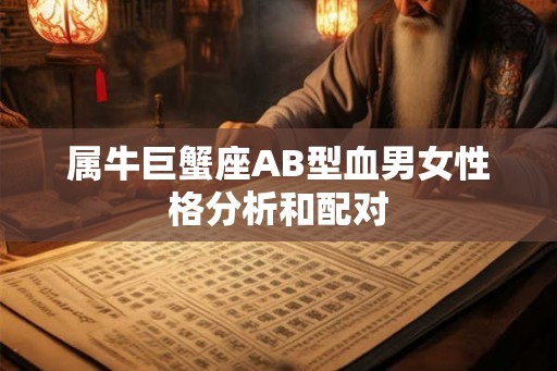 属牛巨蟹座AB型血男女性格分析和配对