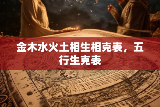 金木水火土相生相克表，五行生克表