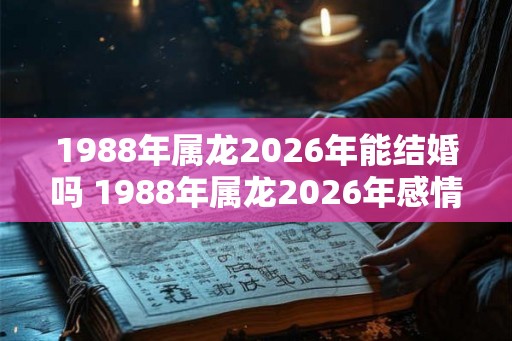 1988年属龙2026年能结婚吗 1988年属龙2026年感情运势