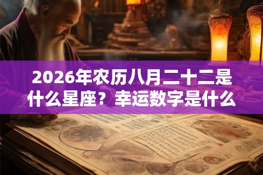 2026年农历八月二十二是什么星座？幸运数字是什么？