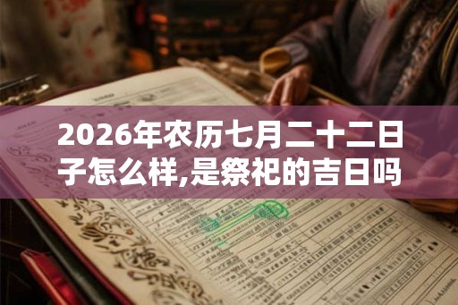 2026年农历七月二十二日子怎么样,是祭祀的吉日吗？