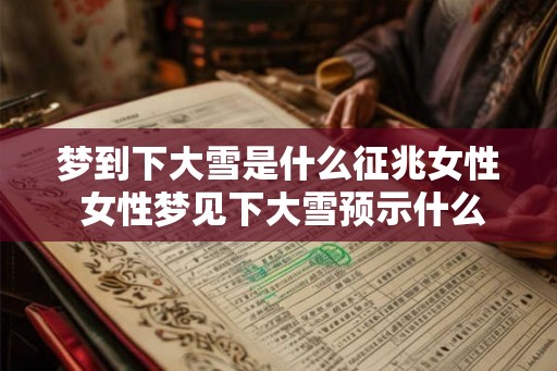梦到下大雪是什么征兆女性 女性梦见下大雪预示什么