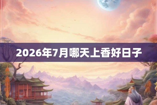 2026年7月哪天上香好日子