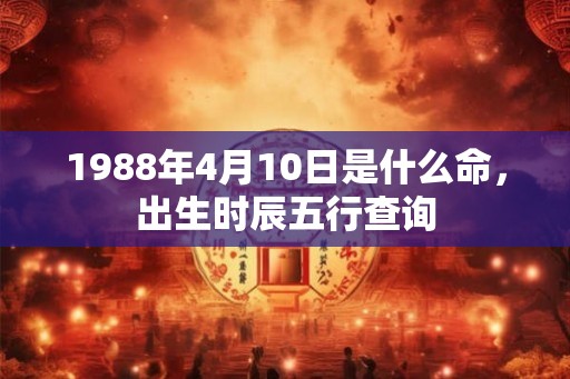 1988年4月10日是什么命，出生时辰五行查询