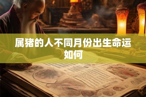 属猪的人不同月份出生命运如何