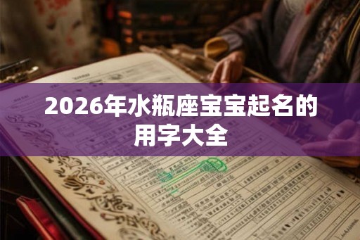 2026年水瓶座宝宝起名的用字大全