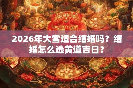 2026年大雪适合结婚吗？结婚怎么选黄道吉日？