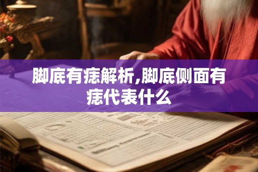 脚底有痣解析,脚底侧面有痣代表什么