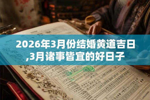 2026年3月份结婚黄道吉日,3月诸事皆宜的好日子