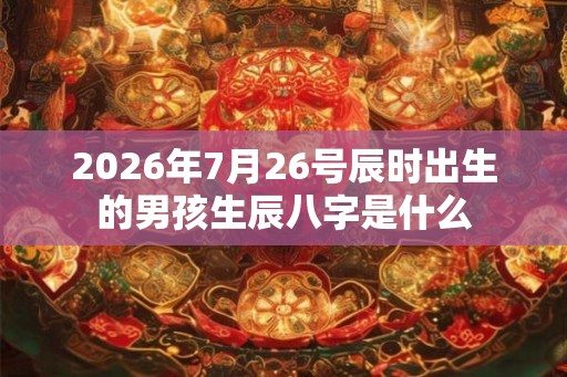 2026年7月26号辰时出生的男孩生辰八字是什么