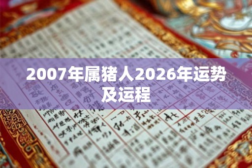2007年属猪人2026年运势及运程 2007年属猪人2026年运势及运程
