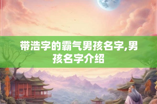 带浩字的霸气男孩名字,男孩名字介绍