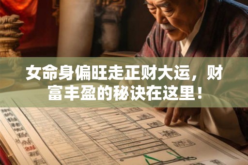 女命身偏旺走正财大运，财富丰盈的秘诀在这里！