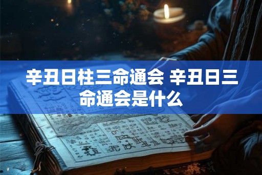 辛丑日柱三命通会 辛丑日三命通会是什么