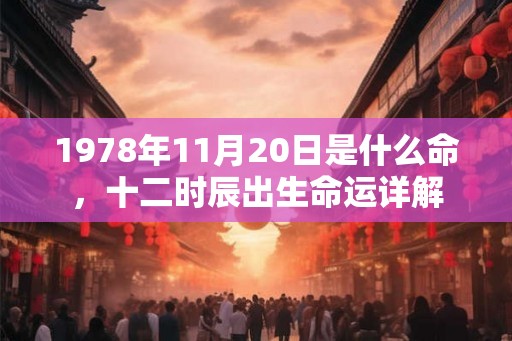 1978年11月20日是什么命，十二时辰出生命运详解