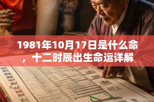 1981年10月17日是什么命，十二时辰出生命运详解