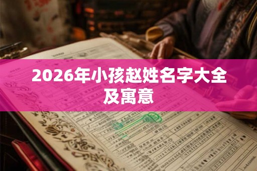 2026年小孩赵姓名字大全及寓意