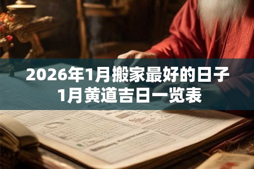 2026年1月搬家最好的日子 1月黄道吉日一览表
