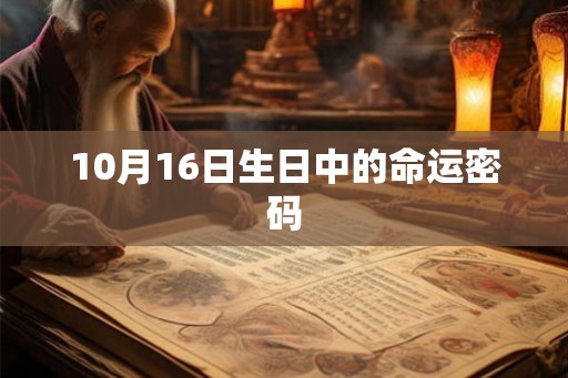 10月16日生日中的命运密码
