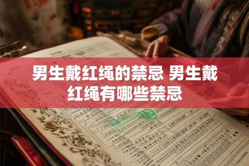 男生戴红绳的禁忌 男生戴红绳有哪些禁忌