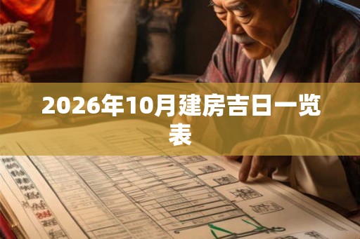 2026年10月建房吉日一览表