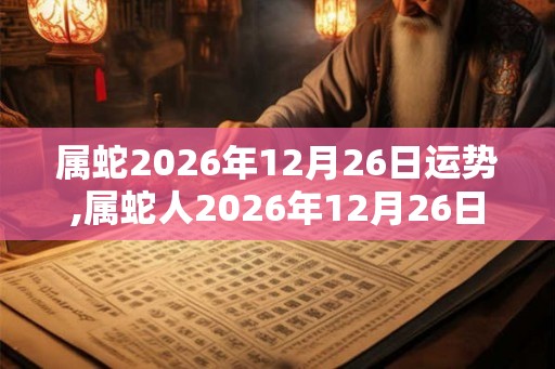 属蛇2026年12月26日运势,属蛇人2026年12月26日财运,生肖蛇2026年12月26日运势
