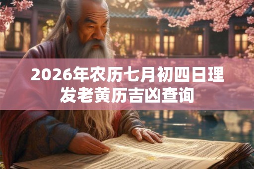 2026年农历七月初四日理发老黄历吉凶查询